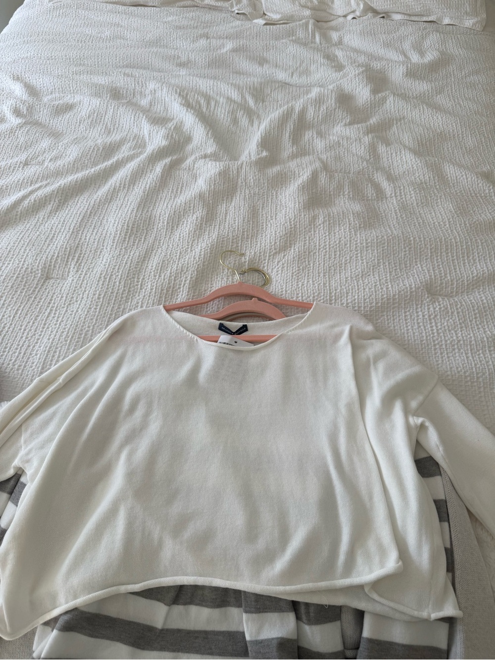 Brandy Melville White Off-the-Shoulder Sweater